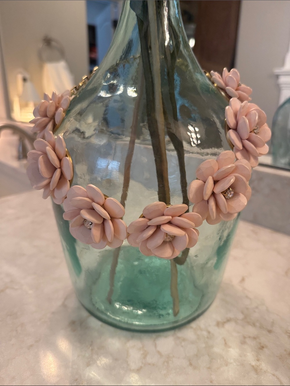 Jcrew Pink Flower Statement Necklace - Picture 2 of 2